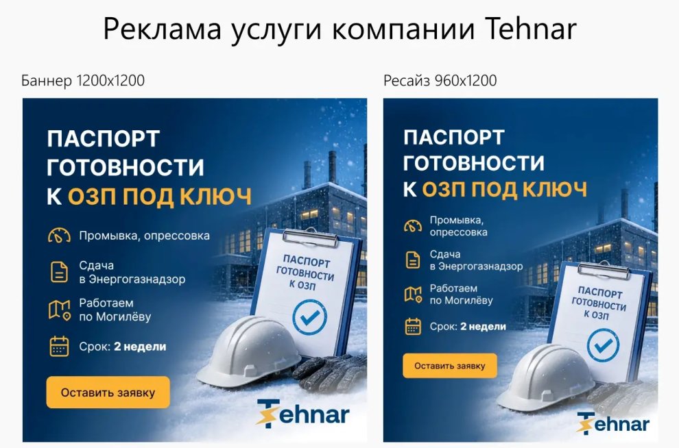 Рекламные баннеры для компании Tehnar