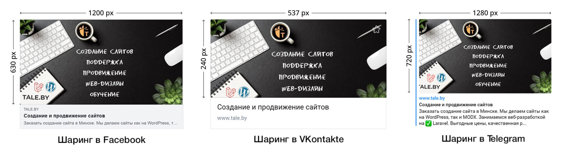 Пример шаринга в соцсетях